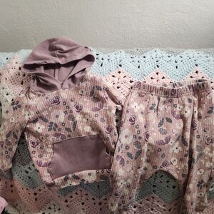 Floral Hoodie and Pants Set for Kids